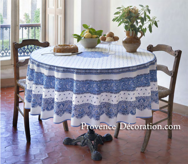 Round Tablecloth coated or cotton Marat d'Avignon Tradition WB